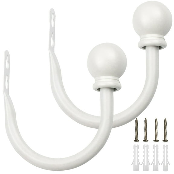 JTWEEN 2 Pcs Curtain Holdbacks Metal Tie Backs Curtain Holders for Wall Decorative Curtain Holdback U Shaped Curtain Hooks Holder with Screws for Home Accessories