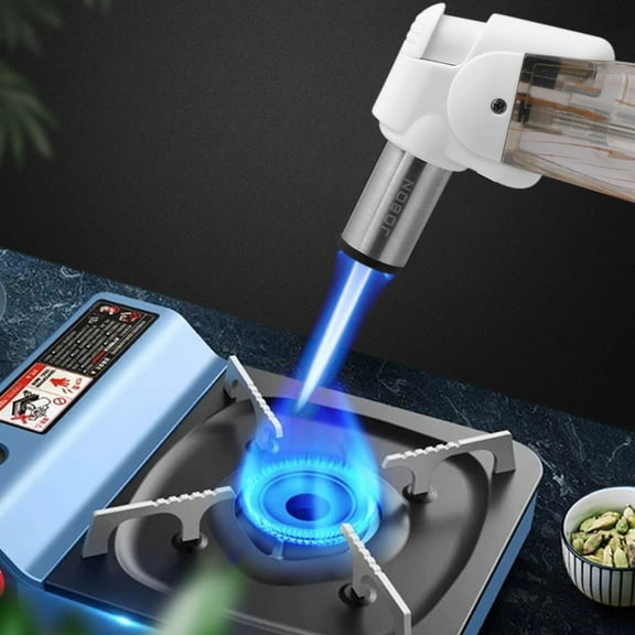 weibbin Windproof Lighters Outdoor Lighters - Gas Lighter Small Portable Straight Elbow Blue Flame Lighter Gift for Father's Day