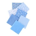 thumbnail image 5 of sweethay 7 Uds serie de Color azul tela de algodón diferentes patrones impresos materiales de tela para DIY muñecas de costura manualidades Azul 25*25cm 2piezas sweethay  CBP005406, 5 of 5