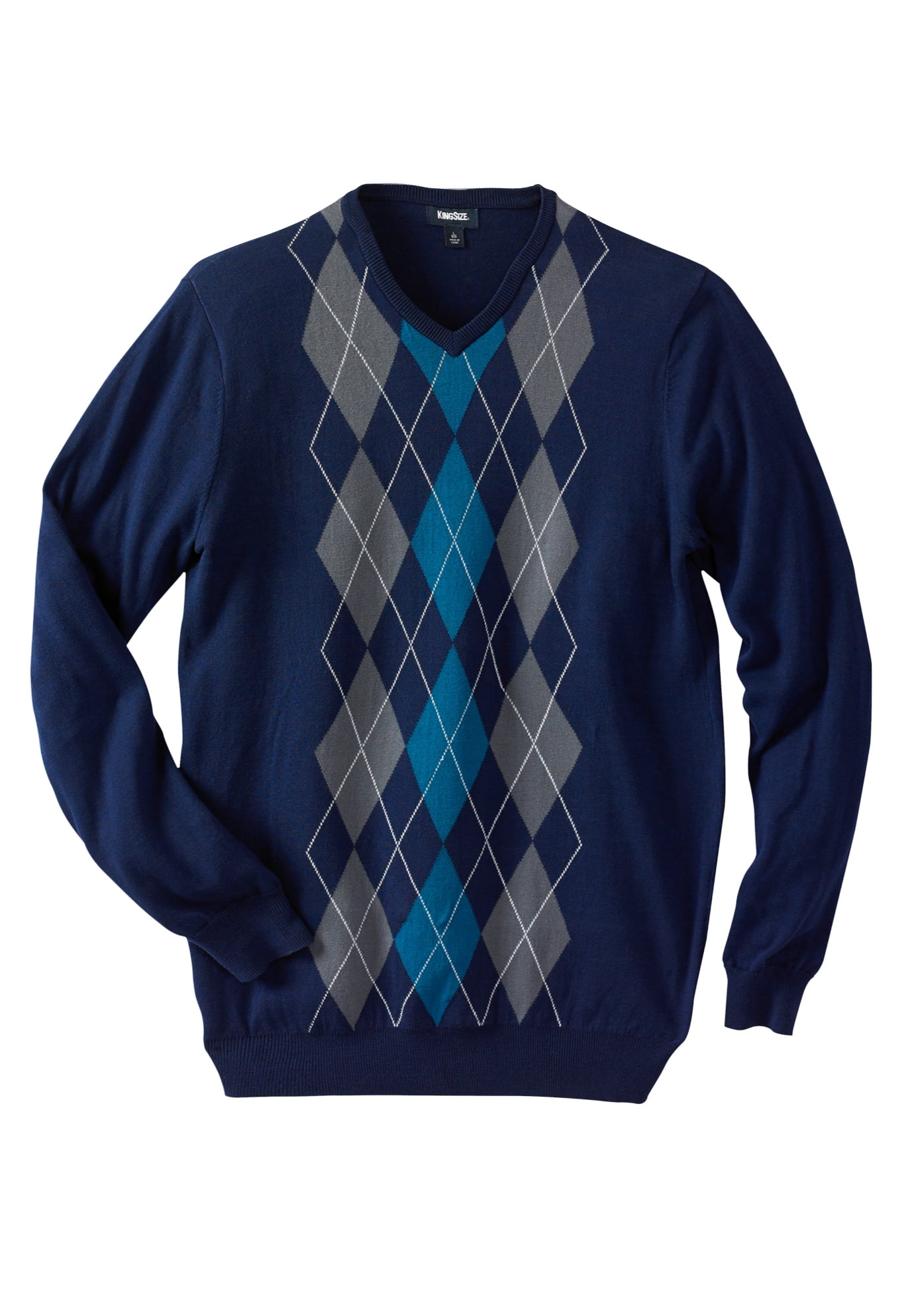 Tall V-Neck Argyle Sweater - Walmart 
