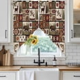 thumbnail image 6 of Country Patch Plaid Swag Curtains for Kitchen/Bedroom/Living Room, Brown Farmhouse Retro Bear Deer Cabin Scalloped Curtains 63 Inch Long, Window Swag Topper Curtains Valances 2 Panels Set 36"x63", 6 of 8
