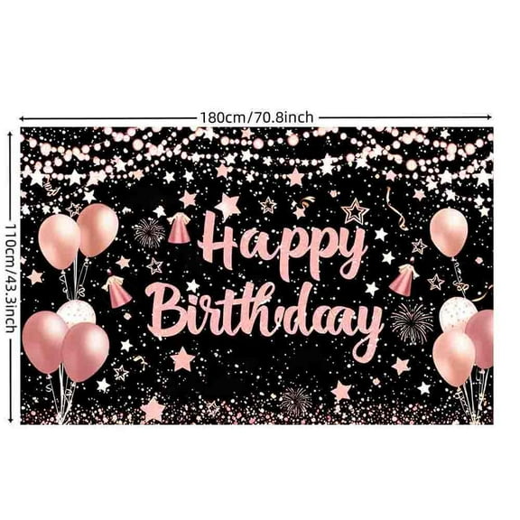 LUUFILx Birthday Party Backdrops Golden Blue Black Pink Balloon Cake Adult Customized Poster Baby Kid Banner Vinyl Backgrounds for Party
