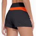 thumbnail image 4 of HCNTES Women's 3" High Waisted Swim Board Shorts UPF50+ Quick Dry Swimsuit Bikini Bottoms with Liner(Orange,L), 4 of 7