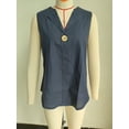 thumbnail image 5 of Blmnix Tank Tops Woman Plus Size Loose Linen Tank Tops Tank Top Blue Sleeveless V Neck Vest Top for Women, 5 of 5