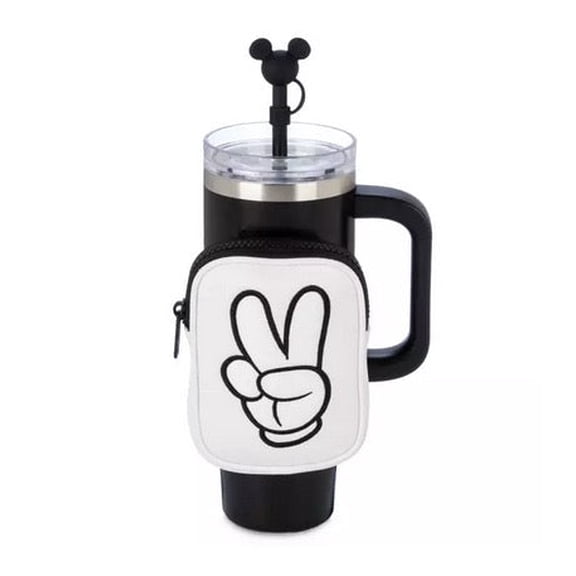 Disney Tumbler with Straw Plus Zip Case - Mickey Peace Sign