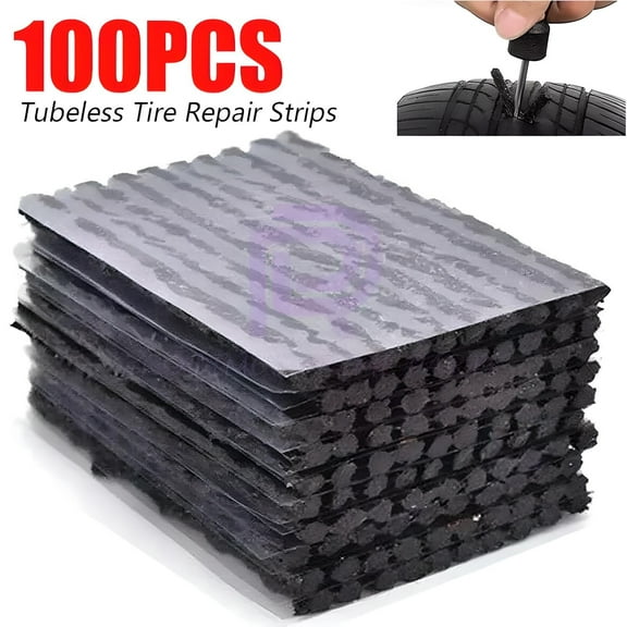 WRWolf 100-Pc Black Tubeless Tire Repair Kit - Plug & Patch String for Car, Bike, ATV, Mower