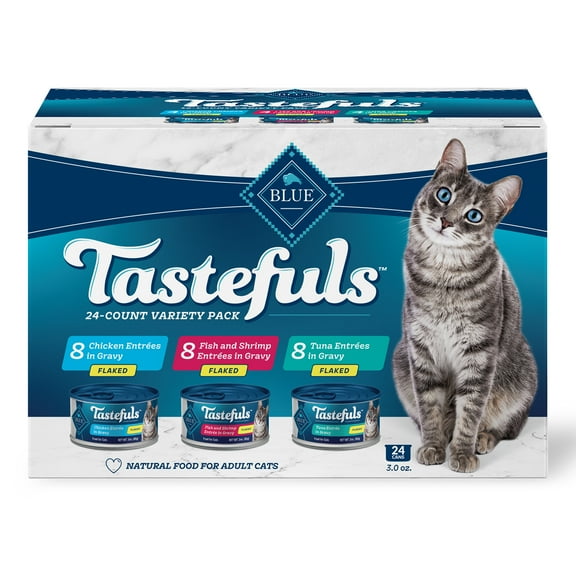 Blue Buffalo Tastefuls Flaked Wet Cat Food 3-Flavor Variety Pack, 3-oz. (12ct, 4 of Each)