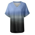 thumbnail image 4 of Oalirro Gradient Printed V Neck Womens T-Shirts Cap Sleeve Loose Blouse Tops, 4 of 7