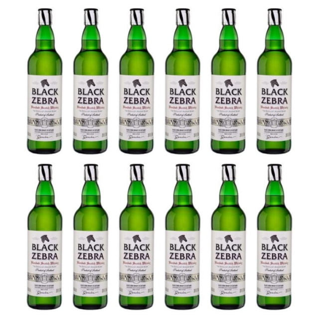 Pack de 12 Whisky Black Zebra 750 ml Zebra