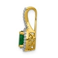 thumbnail image 2 of Finest Gold 14K Yellow Gold Diamond & Oval Emerald Halo Pendant, 2 of 4