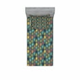 thumbnail image 2 of Ambesonne Green Fitted Sheet & Pillow Sham Set, Colorful Abstract Circle, Full, Multicolor, 2 of 3