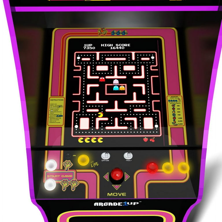Arcade1Up Ms Pac-Man Deluxe Black Arcade Machine 14 Games in