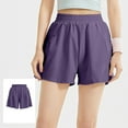 thumbnail image 5 of uublik Womens Running Shorts Lounge Shorts Casual Comfy Drawstring High Waist Running Shorts with Pockets Purple, 5 of 5