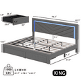 thumbnail image 3 of Fastroby King Upholstered Bed Frame with LED Headboard & Storage Drawer, No Box Spring Required, 3 of 11