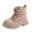 Pink, variant on Krdevn Girls Suede Ankle Boots with Side Zipper and Lace Up Design for Autumn and Winter Casual Wear Comfortable Sole,Toddler Girl Shoes,Boys Shoes,Size:5.5-6 Years