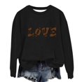 thumbnail image 2 of Rbaofujie Chandails pour Filles Femmes Décontracté Imprimé Col Rond Manches Longues Haut Ample Chandails en Molleton Noirs Chandails à Capuchon pour Femmes Tendance, 2 of 3
