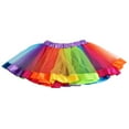 thumbnail image 2 of Little Girls Rainbow Color Mesh Elastic Waist Short TuTu Skirt Cqh, 2 of 6