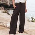 thumbnail image 2 of Women's Pants Fashion Plus Size Pants Cotton And Linen Spring And Autumn Linen Literary Loose And Versatile Casual Sports Long, 2 of 7