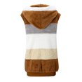 thumbnail image 4 of Cmfcve Plus Size Fleece Vest for Women Zip Up Warm Outerwear Cardigan Sleeveless Color Blocked Hooded Jacket Coat with Pockets, 4 of 5