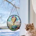 thumbnail image 5 of Hot air Balloon at The Edge of The Ocean Suncatcher Indoor/Outdoor Stained Glass Window Hanging Handmade Suncatchers Decoration for Home Garden Christmas Party Wedding, 5 of 6
