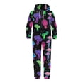 thumbnail image 2 of Jumpsuits for Men Funny Print Zip Up Hooded Long Sleeve Long Pants Comfortable Loungewear Adult Onesie Purple L, 2 of 7