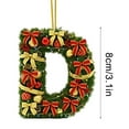 thumbnail image 2 of Adornos navideños personalizados para el árbol | Colgantes con monograma de 26 letras y diseño de gorro de Papá Noel, 2 of 5