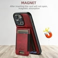 thumbnail image 3 of ELEHOLD Case for iPhone 14 Pro,2 in 1 Detachable Magnetic Leather Wallet Case with Card Holder Kickstand,Red, 3 of 7