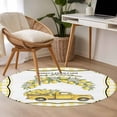 thumbnail image 4 of Summer Lemon Round Area Rug 3.3Ft Washable Circle Rugs for Dining Room Table, Yellow Truck Fruits Plants Country Plaid Non-Slip Carpet Floor Mats Indoor Outdoor Carpet Runner Aesthetic Home Decor, 4 of 8