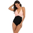 thumbnail image 4 of Lu's Chic Women's High Waisted Bathing Suit One Piece Swimsuit Hawaiian Sexy Backless Beach Spaghetti Strap Swimwear Black Pink X-Large, 4 of 4