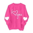 thumbnail image 5 of Caywon Women's Crew Neck Valentine's Day Printed Sweatshirt,Long Sleeve Pullover No Hood Casual Top Solid Color Fashionable Daily Outfit, 5 of 7