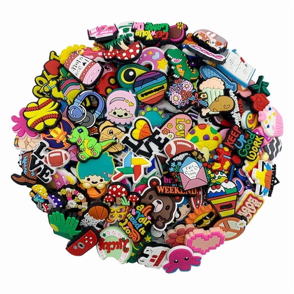 50Pcs Random No-Repeat Shoe Charms, Cute Themed PVC Decorative Shoe Accessories for Kids Teens Adults Party Favors