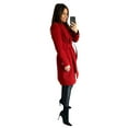 thumbnail image 3 of Anastasia Fashions Womens Large Collar Belted Wrap Winter Coat Red Size 18, 3 of 6