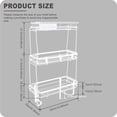 thumbnail image 2 of Dznils Over The Toilet Storage Shelf, 3-Tier Steel Bathroom Storage Organizer with Hooks, White, 2 of 12