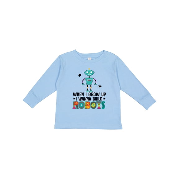 Inktastic Future Robot Builder Robotics Engineer Boys or Girls Long Sleeve Toddler T-Shirt