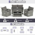 thumbnail image 2 of Costway 4 PCS Patio Furniture Set with 2 Rattan Chairs Loveseat Coffee Table Cushions Gray, 2 of 10
