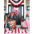 thumbnail image 4 of 4th of July Cat Garden Flag 12x18 Vertical Double Sided Patriotic USA Flag Independence Day Memorial Day Outside Decorations Burlap Yard Flag BW319, 4 of 6