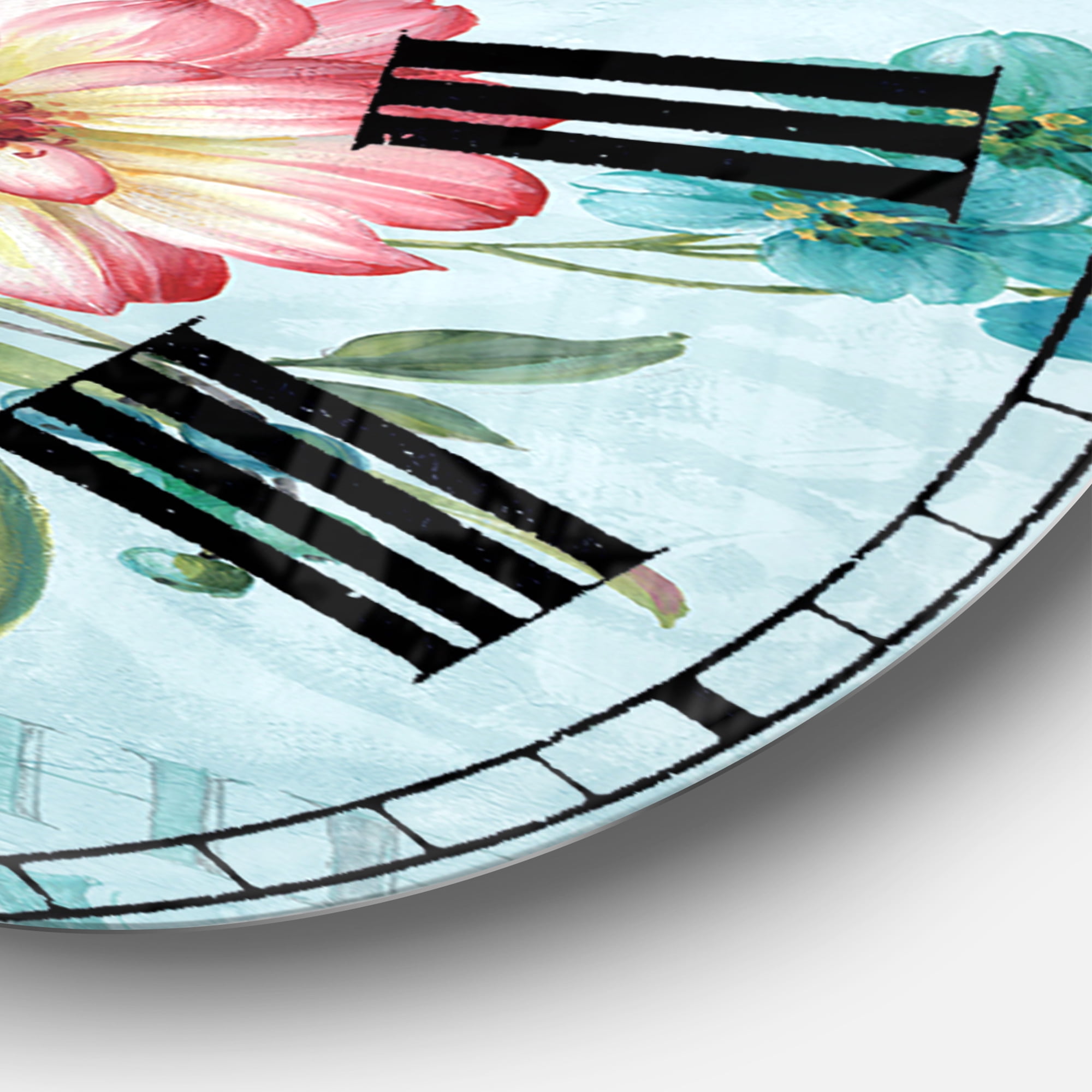 Designart 'Handpainted Peacock ' Traditional wall clock