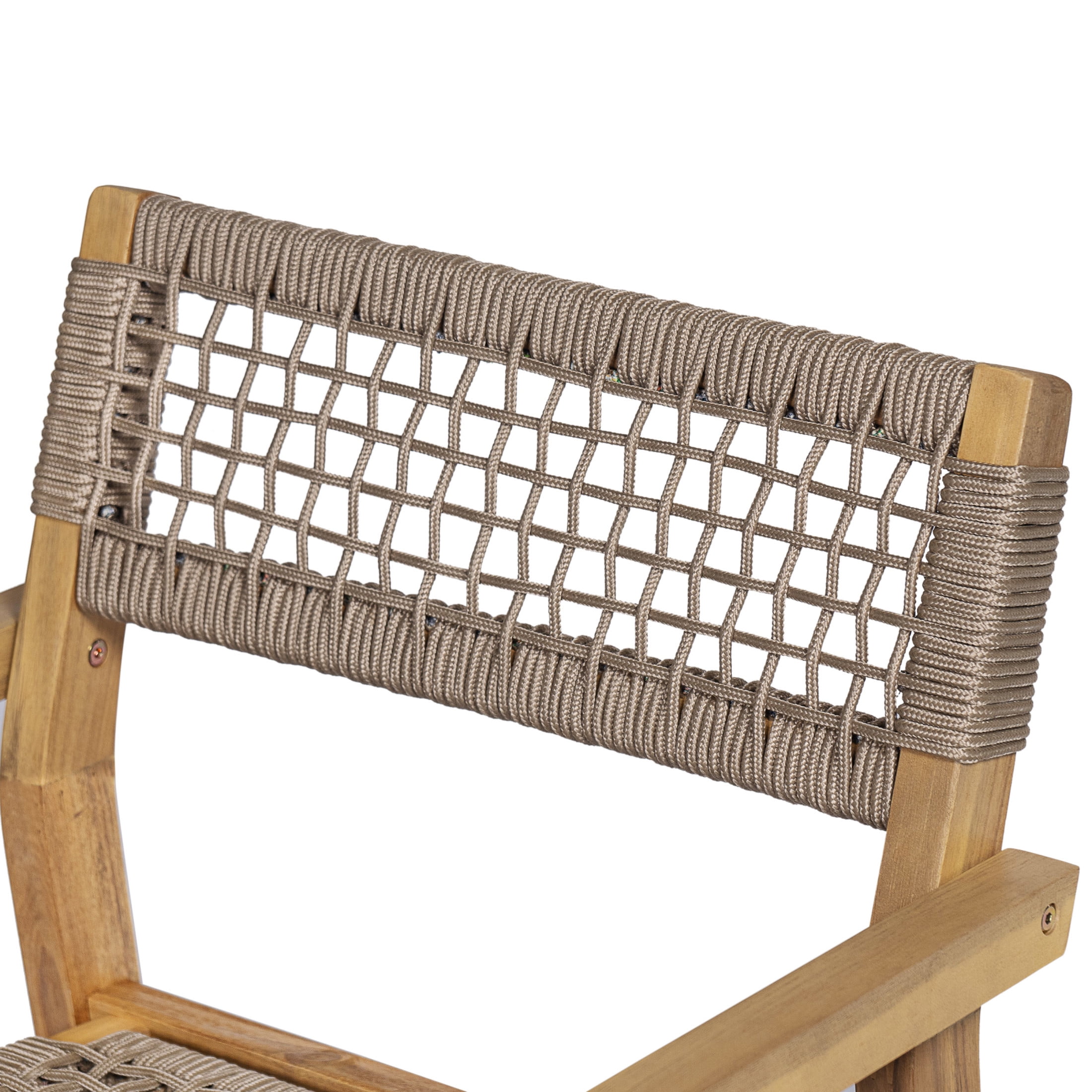 Christopher Knight Home 7-Piece Patio Dining Set, Acacia Wood Table and Rope Woven Chairs, Light Teak