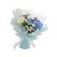 thumbnail image 4 of Ramo de flores de ganchillo, flores artificiales, decoración del hogar, hecho a mano, tejido Azul, 4 of 9