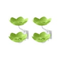 thumbnail image 3 of 2-Tier Soap Box,Waterproof Soap Dishes With Drainage Trays,Soap Dish Holder For Shower Cute Lotus Shape Adhesive Tray Razor Wall Mounted Shampoo No-Drilling Self Bathroom Bathtub Kitchen,Green, 3 of 3