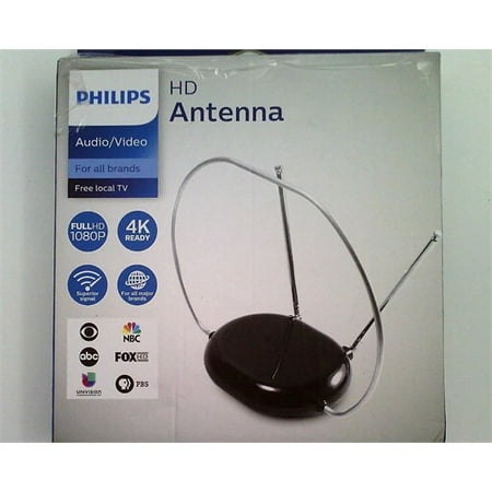 Refurbished Philips SDV8201B/27 HD Traditional Passive TV Antenna - Sleek Indoor Design with Loop and Dipoles - Indoor VHF/UHF High-Definiti