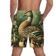 thumbnail image 2 of Lsque Mens Swim Trunks Mallard Duck And Flowers Pattern - Bathing Suit Compression Liner - Beach Swim Shorts Swimwear - (S-3XL) - Stretch Quick Dry -Large, 2 of 9
