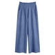 thumbnail image 5 of Pantalones de Lino de Mujer Color Sólido Mezcla de Lino Suelto Pantalones Casuales de Pierna Ancha, Pantalones Casuales de las Mujeres para la Playa Y Diario, 5 of 6
