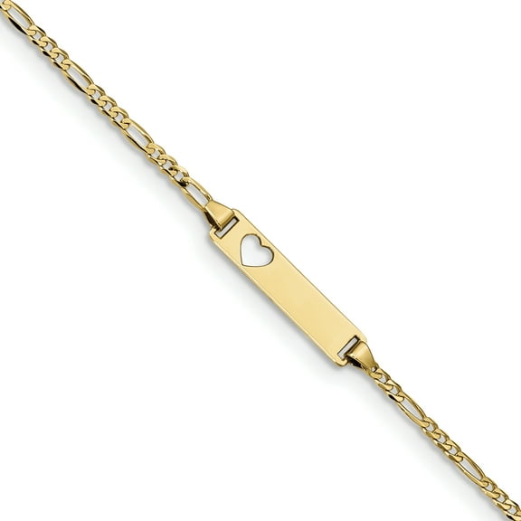 Primal Gold 10 Karat Yellow Gold Figaro Link ID Bracelet