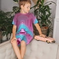 thumbnail image 4 of Balery Pink Shark Pool Fantasy Conjunto de Pijama Infantil de Manga Corta con Estampado – Ropa de Dormir de Algodón Suave-4X-Large, 4 of 6