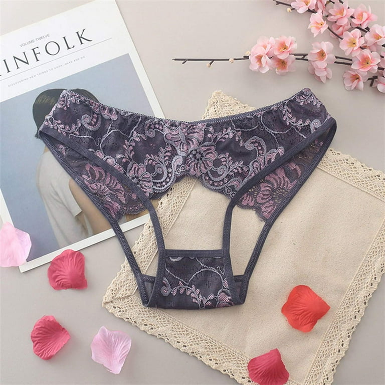 Simplmasygenix Womens Lace Briefs Underwear Clearance Women Cutut Lace  Underwear Briefs Panties Floral Embroidery Sexy Hollow Out Lingerie  Underpants