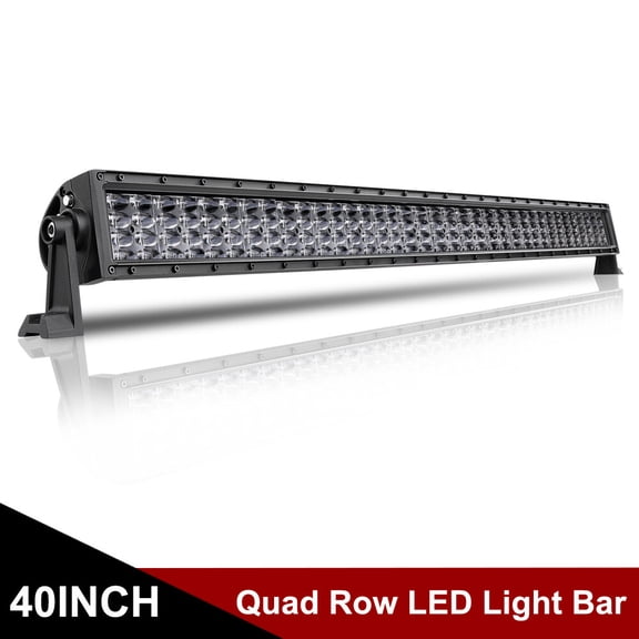 40inch Quad Row LED Light Bar Spot Flood Combo Driving Fog Light Roof Rack Top Mount Off Road UTV Pickup