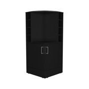 43 - inch Corner Storage for Dining | Shelves for Glassware and Tools | Particle Board Build | Blends with Decor