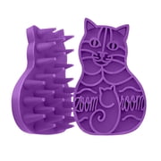 KONG® ZoomGroom Cat Grooming Brush, Reduces Hairballs, Purple
