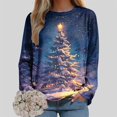 thumbnail image 5 of Futezty Women Christmas Tree Sweatshirt 3D Print Graphic Xmas Sweaters Crewneck Long Sleeve Shirt Pullover, 5 of 7